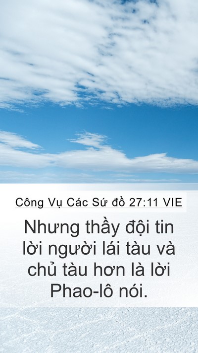 Công Vụ Các Sứ đồ 27:11 VIE Bible Verse Image