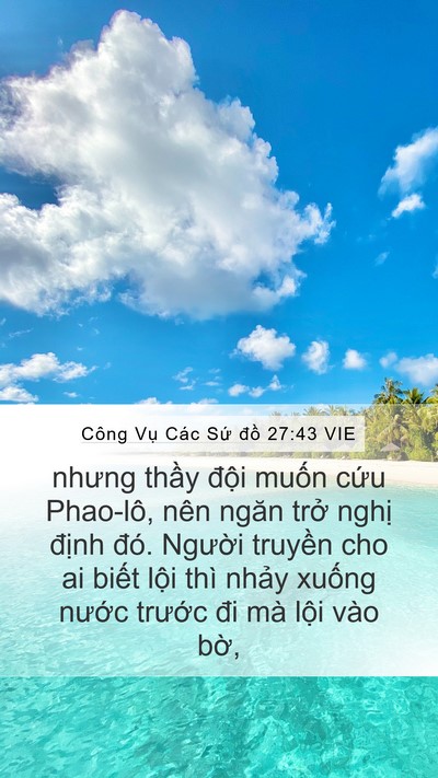 Công Vụ Các Sứ đồ 27:43 VIE Bible Verse Image