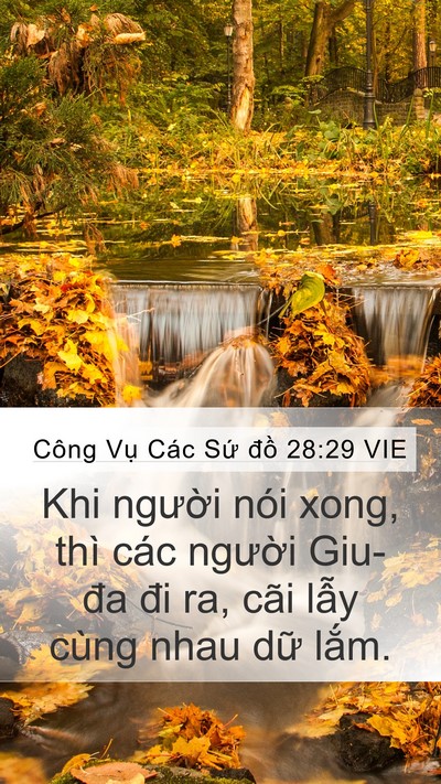 Công Vụ Các Sứ đồ 28:29 VIE Mobile Phone Wallpaper - Khi người nói xong, thì các người - Mobile Bible Verse Wallpaper