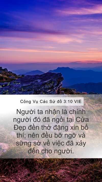 Công Vụ Các Sứ đồ 3:10 VIE Bible Verse Image