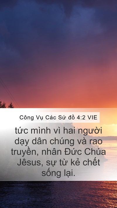 Công Vụ Các Sứ đồ 4:2 VIE Bible Verse Image