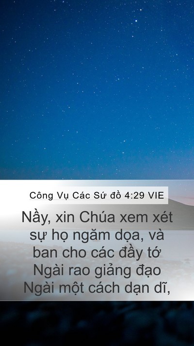 Công Vụ Các Sứ đồ 4:29 VIE Bible Verse Image