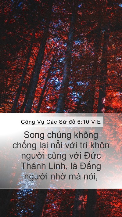 Công Vụ Các Sứ đồ 6:10 VIE Bible Verse Image