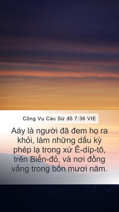 Công Vụ Các Sứ đồ 7:36 VIE Bible Verse Image