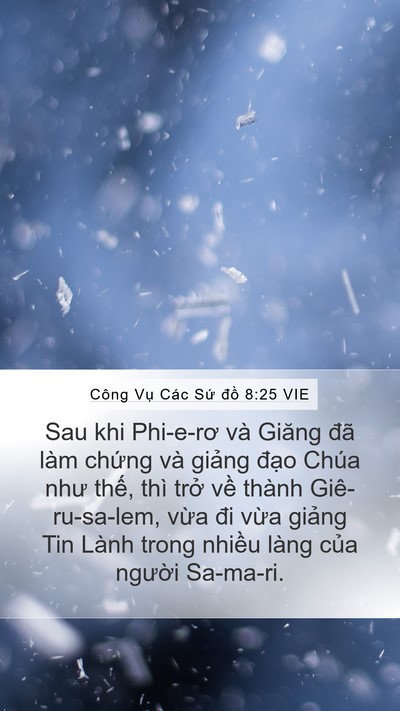 Công Vụ Các Sứ đồ 8:25 VIE Bible Verse Image