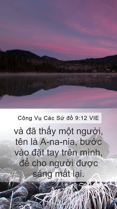 Công Vụ Các Sứ đồ 9:12 VIE Mobile Phone Wallpaper - và đã thấy một người, tên là - Mobile Bible Verse Wallpaper