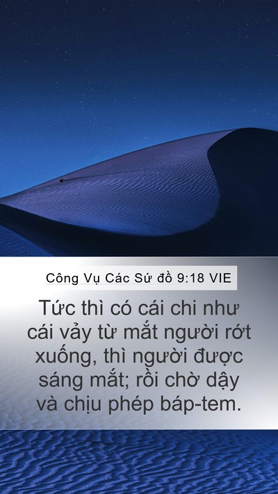 Công Vụ Các Sứ đồ 9:18 VIE Bible Verse Image