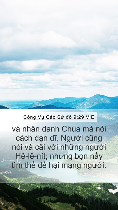 Công Vụ Các Sứ đồ 9:29 VIE Bible Verse Image