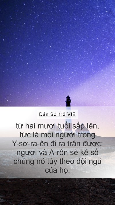 Dân Số 1:3 VIE Mobile Phone Wallpaper - từ hai mươi tuổi sắp lên, tức là - Mobile Bible Verse Wallpaper