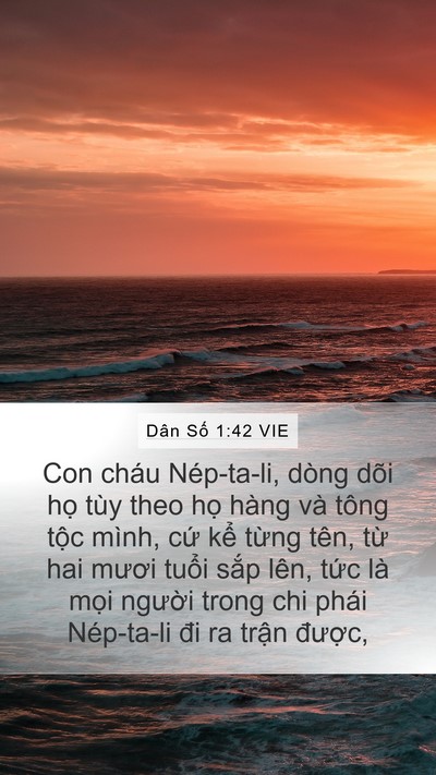 Dân Số 1:42 VIE Mobile Phone Wallpaper - Con cháu Nép-ta-li, dòng dõi họ tùy theo - Mobile Bible Verse Wallpaper