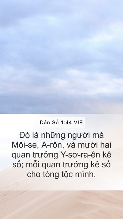 Dân Số 1:44 VIE Mobile Phone Wallpaper - Đó là những người mà Môi-se, A-rôn, - Mobile Bible Verse Wallpaper