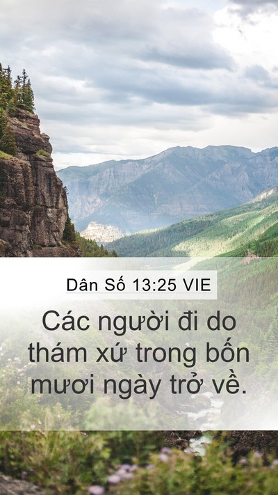 Dân Số 13:25 VIE Mobile Phone Wallpaper - Các người đi do thám xứ trong bốn - Mobile Bible Verse Wallpaper