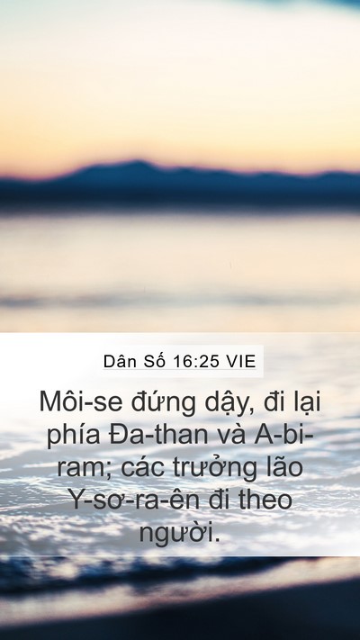 Dân Số 16:25 VIE Mobile Phone Wallpaper - Môi-se đứng dậy, đi lại phía Đa-than - Mobile Bible Verse Wallpaper