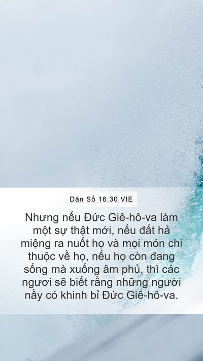 Dân Số 16:30 VIE Bible Verse Image