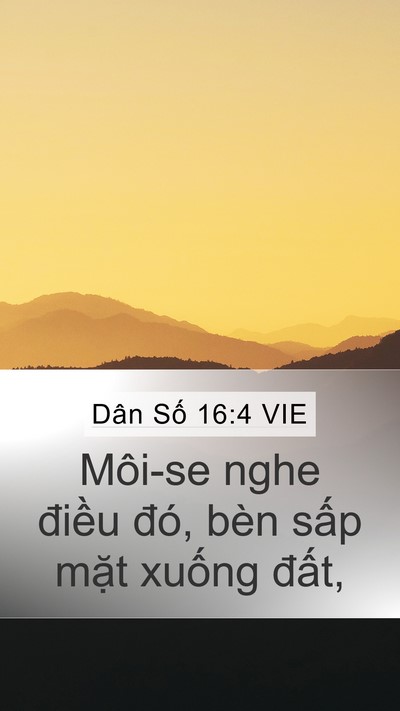 Dân Số 16:4 VIE Mobile Phone Wallpaper - Môi-se nghe điều đó, bèn sấp mặt - Mobile Bible Verse Wallpaper