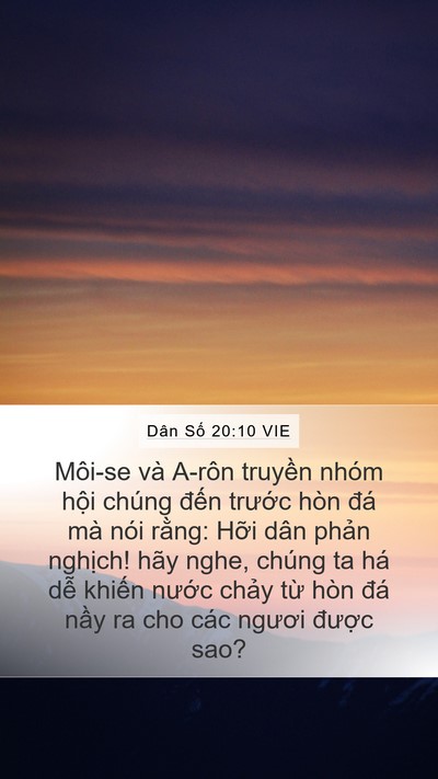 Dân Số 20:10 VIE Bible Verse Image