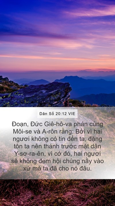 Dân Số 20:12 VIE Bible Verse Image