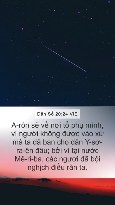 Dân Số 20:24 VIE Bible Verse Image