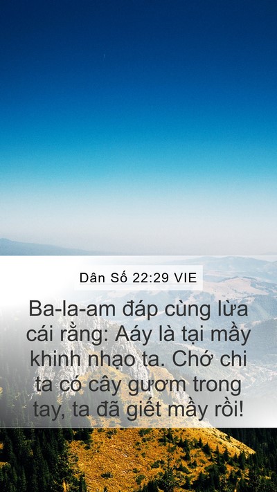 Dân Số 22:29 VIE Mobile Phone Wallpaper - Ba-la-am đáp cùng lừa cái rằng: Aáy là - Mobile Bible Verse Wallpaper