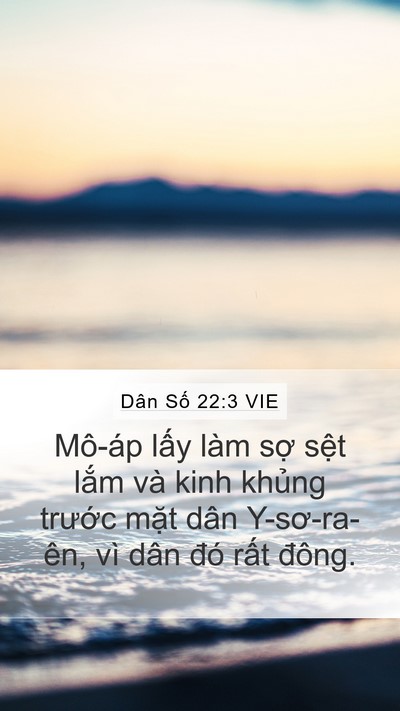 Dân Số 22:3 VIE Mobile Phone Wallpaper - Mô-áp lấy làm sợ sệt lắm và kinh - Mobile Bible Verse Wallpaper