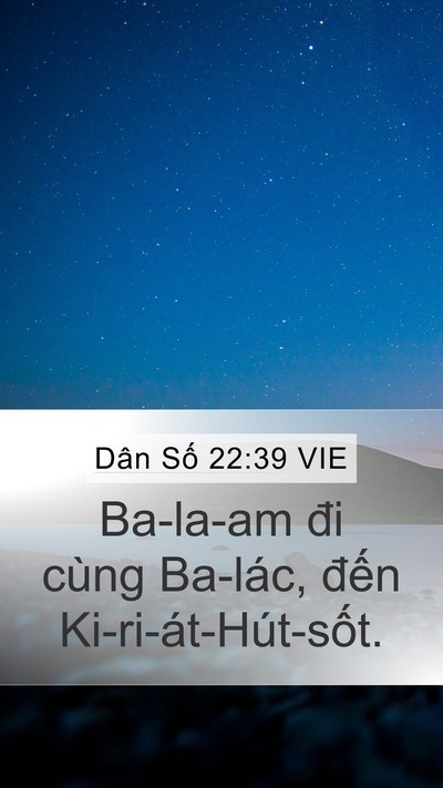 Dân Số 22:39 VIE Mobile Phone Wallpaper - Ba-la-am đi cùng Ba-lác, đến - Mobile Bible Verse Wallpaper