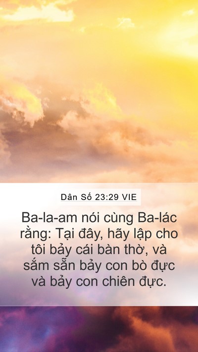 Dân Số 23:29 VIE Bible Verse Image
