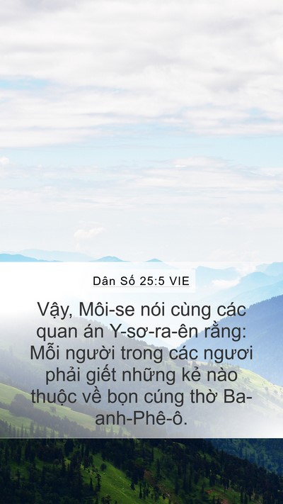 Dân Số 25:5 VIE Bible Verse Image