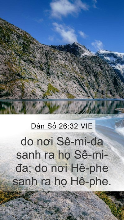 Dân Số 26:32 VIE Mobile Phone Wallpaper - do nơi Sê-mi-đa sanh ra họ Sê-mi-đa; do - Mobile Bible Verse Wallpaper