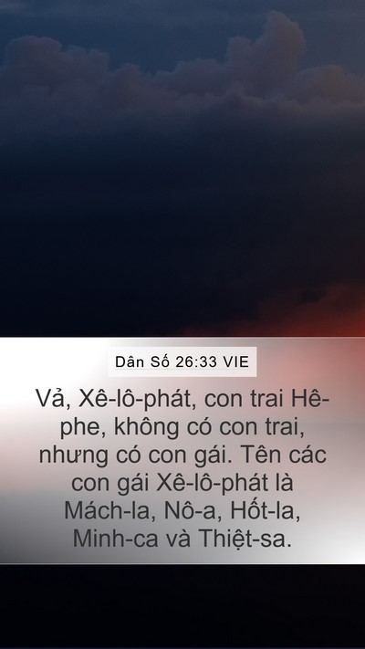 Dân Số 26:33 VIE Bible Verse Image