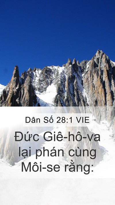 Dân Số 28:1 VIE Mobile Phone Wallpaper - Đức Giê-hô-va lại phán cùng Môi-se - Mobile Bible Verse Wallpaper