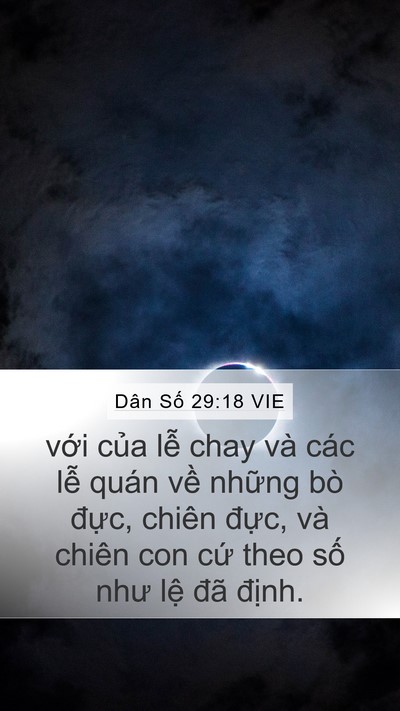 Dân Số 29:18 VIE Mobile Phone Wallpaper - với của lễ chay và các lễ quán về - Mobile Bible Verse Wallpaper