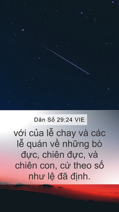 Dân Số 29:24 VIE Mobile Phone Wallpaper - với của lễ chay và các lễ quán về - Mobile Bible Verse Wallpaper