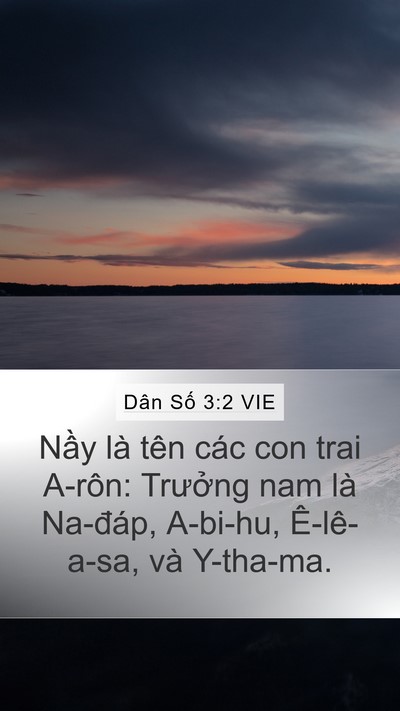 Dân Số 3:2 VIE Mobile Phone Wallpaper - Nầy là tên các con trai A-rôn: Trưởng - Mobile Bible Verse Wallpaper