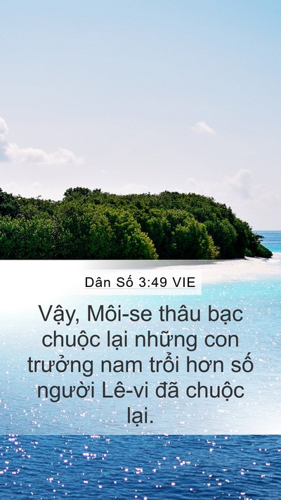 Dân Số 3:49 VIE Mobile Phone Wallpaper - Vậy, Môi-se thâu bạc chuộc lại những - Mobile Bible Verse Wallpaper