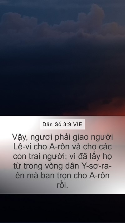 Dân Số 3:9 VIE Bible Verse Image