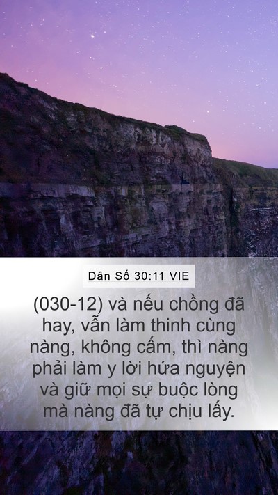 Dân Số 30:11 VIE Mobile Phone Wallpaper - (030-12) và nếu chồng đã hay, vẫn làm - Mobile Bible Verse Wallpaper