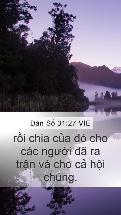 Dân Số 31:27 VIE Mobile Phone Wallpaper - rồi chia của đó cho các người đã ra - Mobile Bible Verse Wallpaper