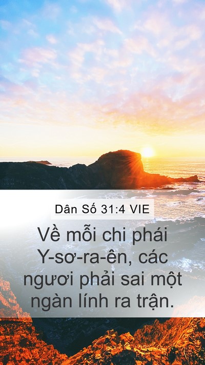 Dân Số 31:4 VIE Mobile Phone Wallpaper - Về mỗi chi phái Y-sơ-ra-ên, các ngươi - Mobile Bible Verse Wallpaper