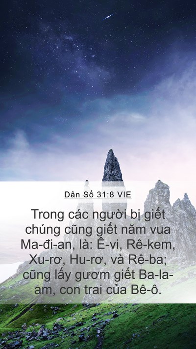 Dân Số 31:8 VIE Bible Verse Image