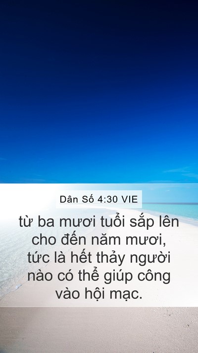 Dân Số 4:30 VIE Bible Verse Image