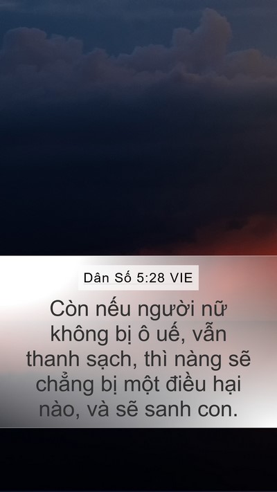 Dân Số 5:28 VIE Mobile Phone Wallpaper - Còn nếu người nữ không bị ô uế, - Mobile Bible Verse Wallpaper