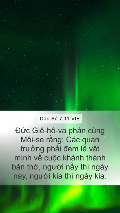 Dân Số 7:11 VIE Mobile Phone Wallpaper - Đức Giê-hô-va phán cùng Môi-se rằng: - Mobile Bible Verse Wallpaper