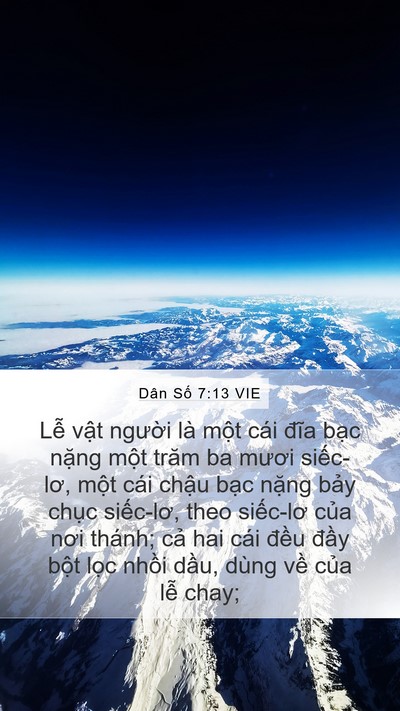 Dân Số 7:13 VIE Bible Verse Image