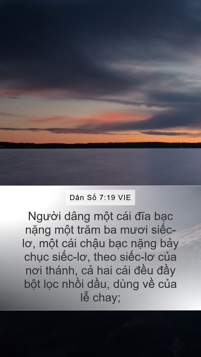Dân Số 7:19 VIE Bible Verse Image