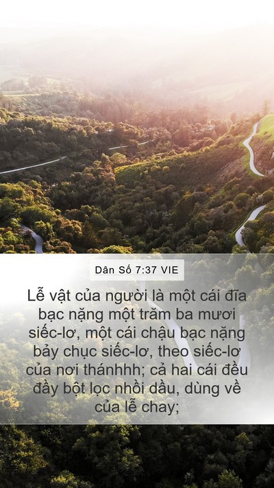 Dân Số 7:37 VIE Mobile Phone Wallpaper - Lễ vật của người là một cái đĩa - Mobile Bible Verse Wallpaper