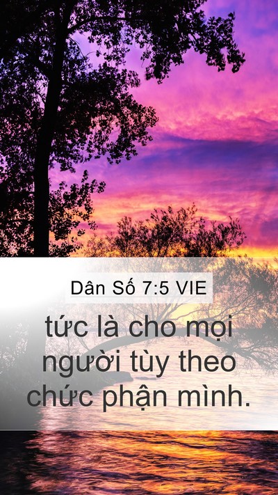 Dân Số 7:5 VIE Mobile Phone Wallpaper - tức là cho mọi người tùy theo chức - Mobile Bible Verse Wallpaper
