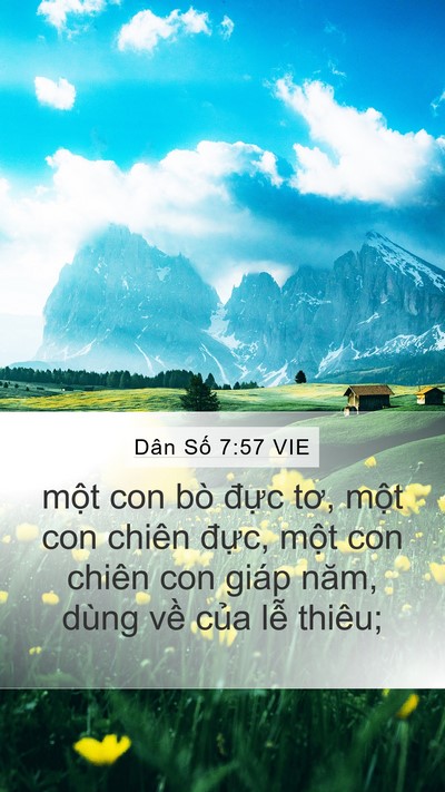 Dân Số 7:57 VIE Mobile Phone Wallpaper - một con bò đực tơ, một con chiên - Mobile Bible Verse Wallpaper