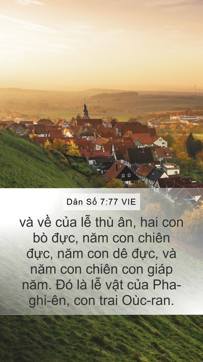 Dân Số 7:77 VIE Mobile Phone Wallpaper - và về của lễ thù ân, hai con bò đực, - Mobile Bible Verse Wallpaper