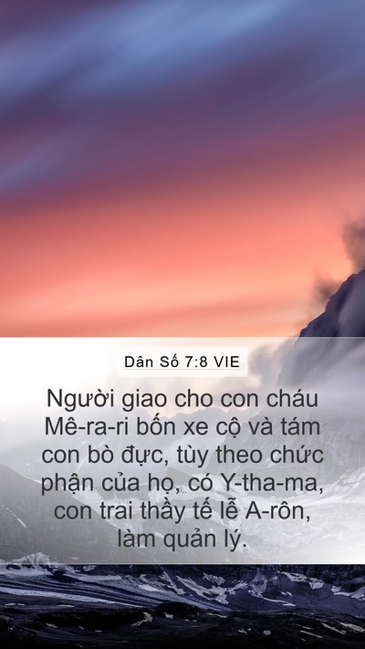 Dân Số 7:8 VIE Bible Verse Image