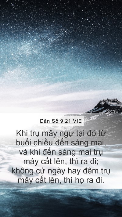Dân Số 9:21 VIE Mobile Phone Wallpaper - Khi trụ mây ngự tại đó từ buổi - Mobile Bible Verse Wallpaper